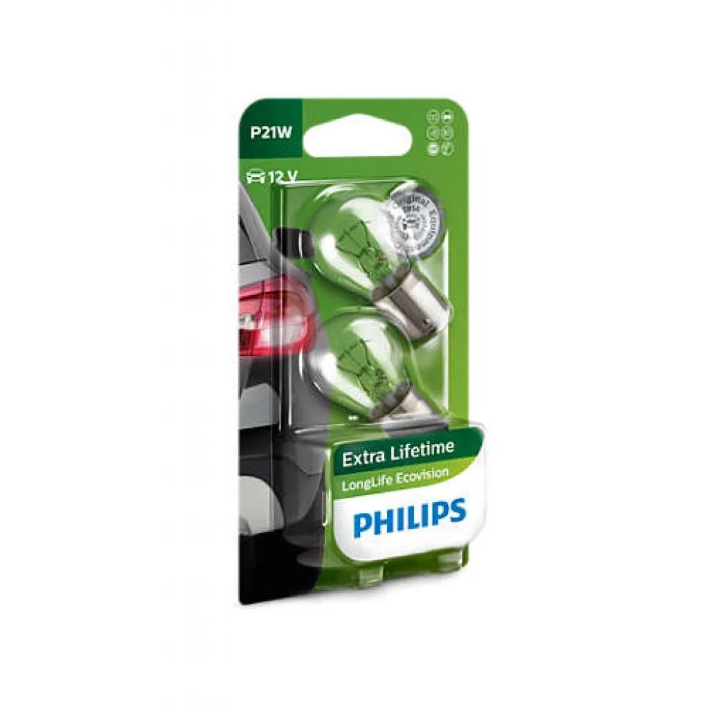  Philips LongLife EcoVision P21W, 2шт/бл. (12498LLECOB2)