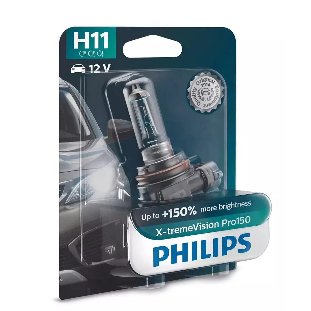  Philips H11 X-treme VISION PRO +150%, 3700K, 1шт/блистер (12362XVPB1)