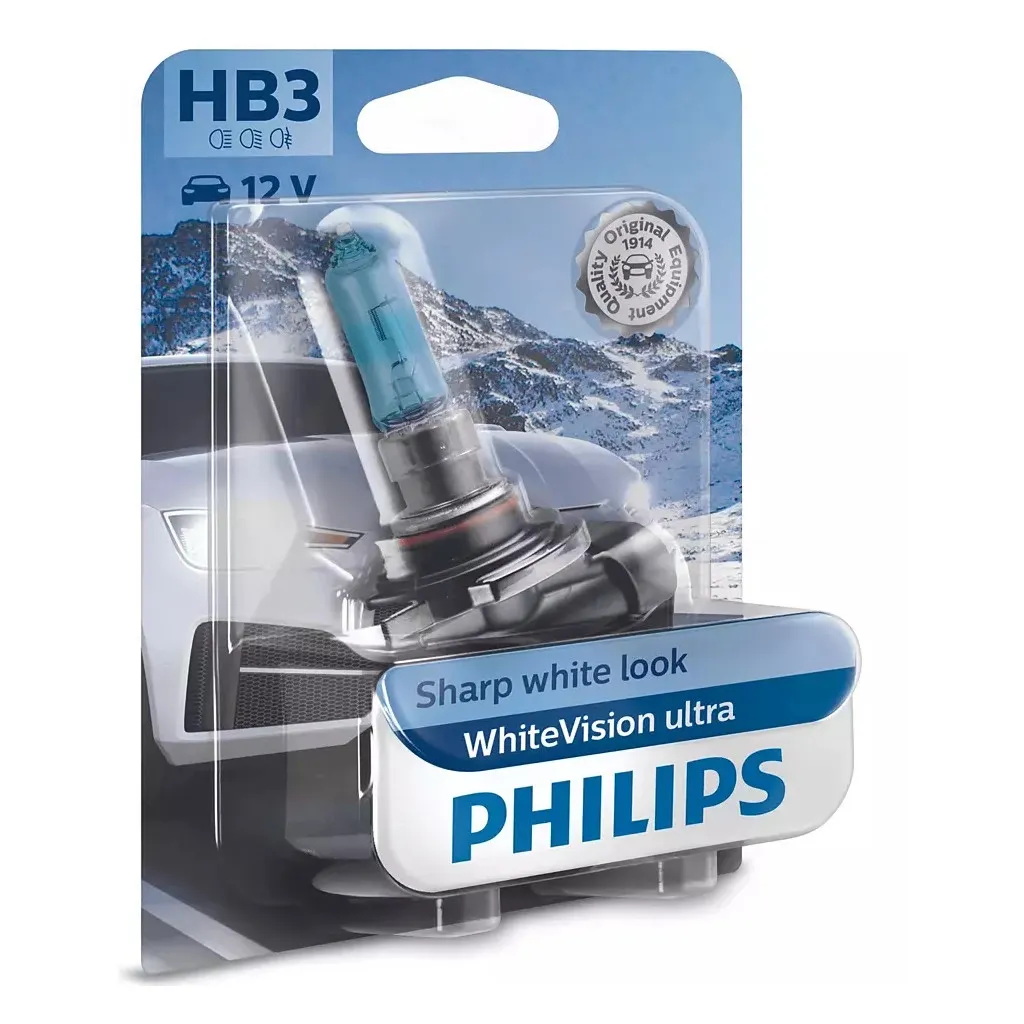  Philips HB3 WhiteVision Ultra +60%, 3800K, 1шт/блистер (9005WVUB1)
