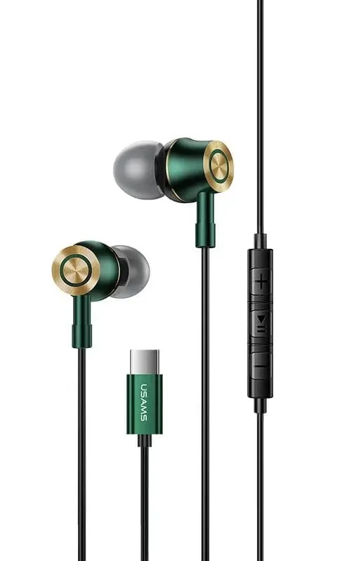 Навушники Usams EP-43 USB-C Dark Green (HSEP4302)