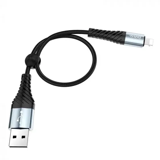 Кабель синхронізації Hoco X38 USB - Lightning 0.25m Black (X38LB0.25)
