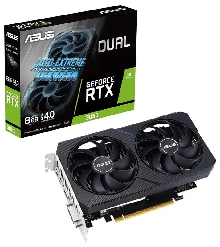 Видеокарта Asus GF RTX 3050 8GB GDDR6 Dual V2 (DUAL-RTX3050-8G-V2)