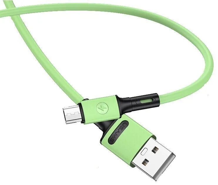 Кабель синхронізації Usams US-SJ435 USB - Micro USB, 1 m Green (SJ435USB02)