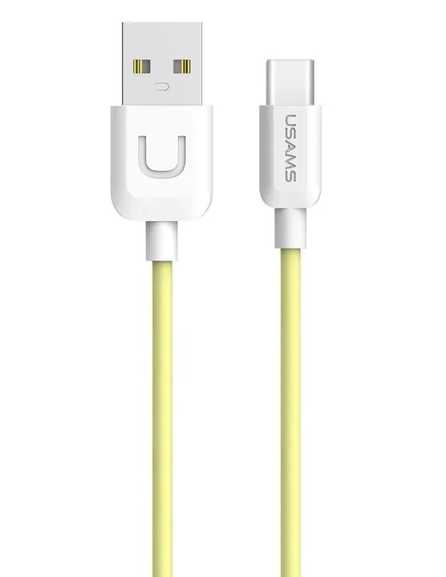 Кабель синхронізації Usams US-SJ099 USB - USB Type-C, 1 m Yellow (TCUSBXD05)
