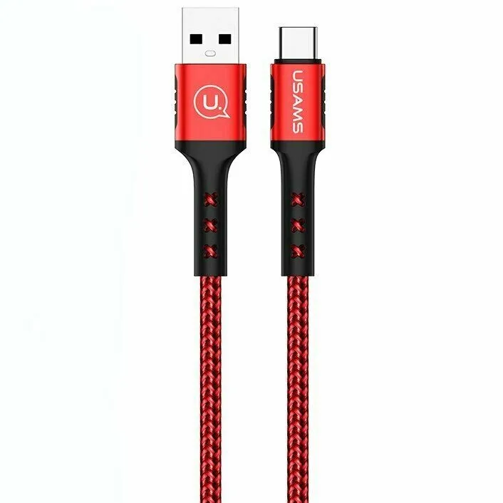 Кабель синхронізації Usams US-SJ289 USB - USB Type-C, 1.2 m Red (SJ289USB02)