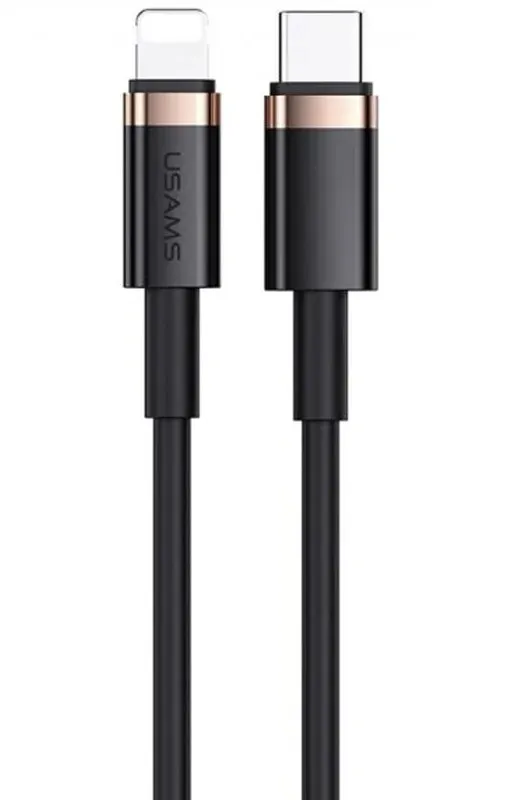Кабель синхронізації Usams US-SJ484 USB Type-C - Lightning, 1.2 m Black (SJ484USB01)