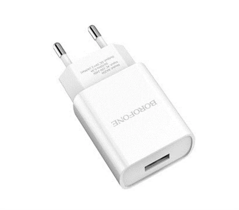 Зарядное устройство Borofone BA20A Sharp Single USB 2.1A White (BA20AMW) + cable MicroUSB