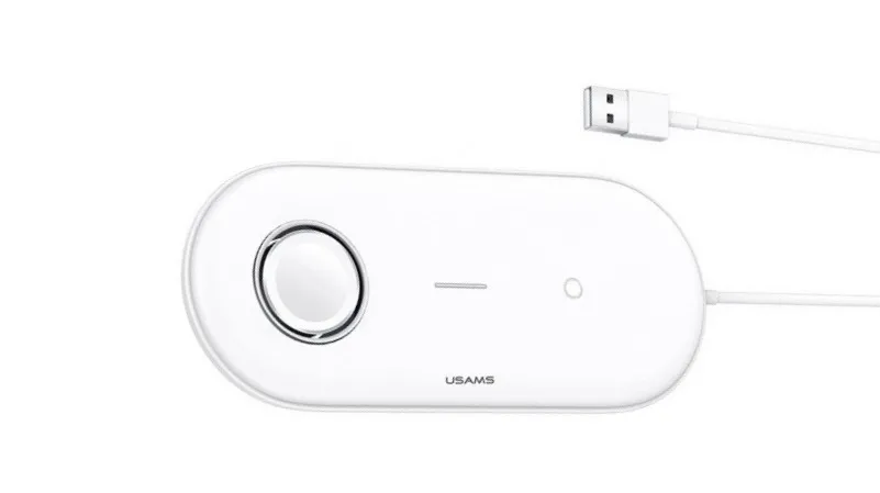 Зарядний пристрій Usams US-CD119 2in1 Wireless Charger 10W White (CD119WH01)