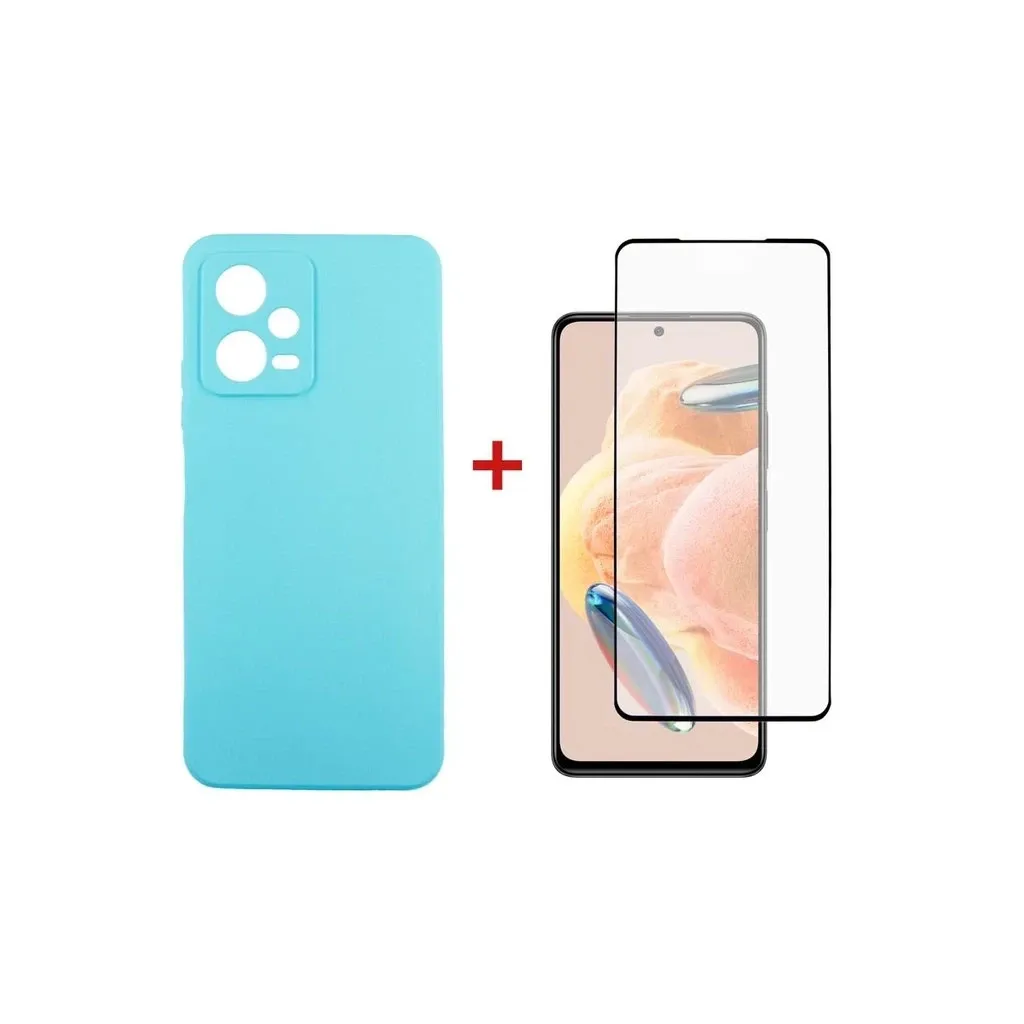 Чехол для смартфона Dengos Xiaomi Redmi Note 12 Pro 5G Case + Glass (Ice blue) (DG-KM-85)