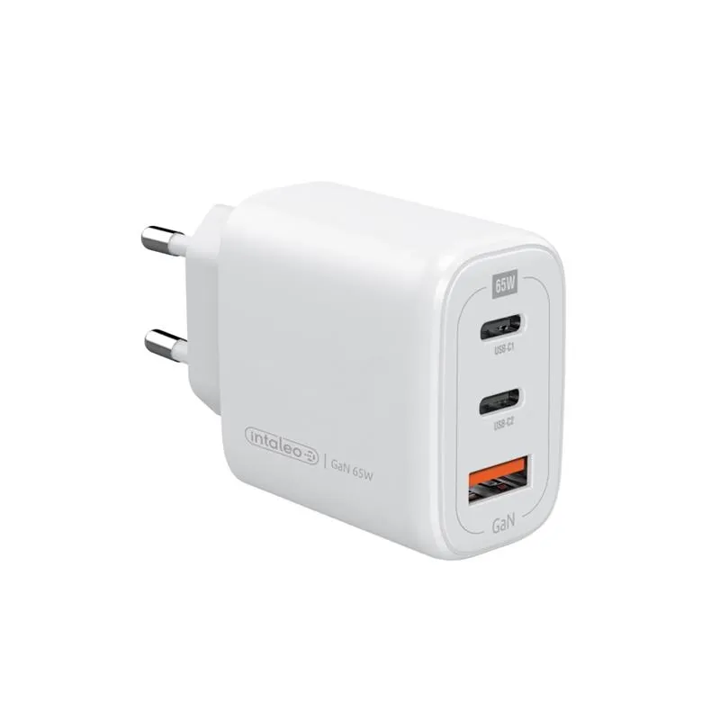 Зарядное устройство Intaleo TCG65GAN 2USB-C PD+USB-A QC 3.0 White (1283126559525)