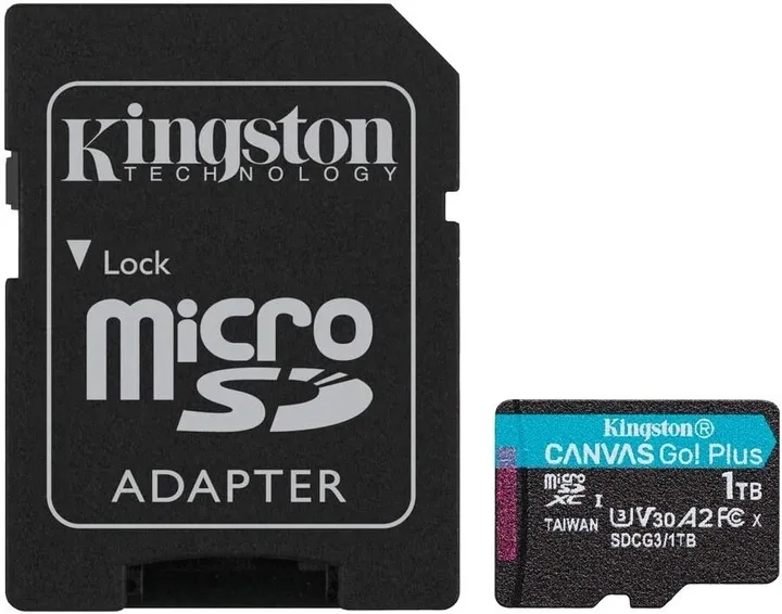 Карта пам'яті  Kingston MicroSDXC 1TB Canvas Go! Plus Class 10 UHS-I U3 V30 A2 + SD-adapter (SDCG3/1TB)