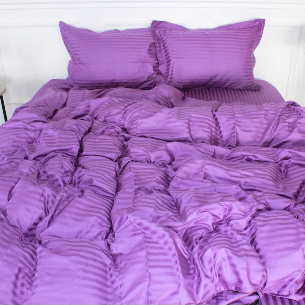 Постільна білизна MirSon Satin Stripe 30-0009 Purple 2х143х210 сімейний (2200005250747)