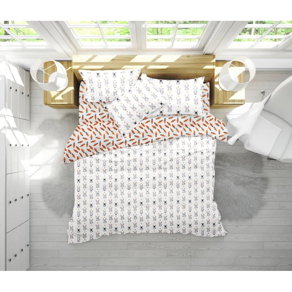 Постільна білизна MirSon Бязь 17-0529 Bunnies white Сімейний 160x220 (2200003675047)