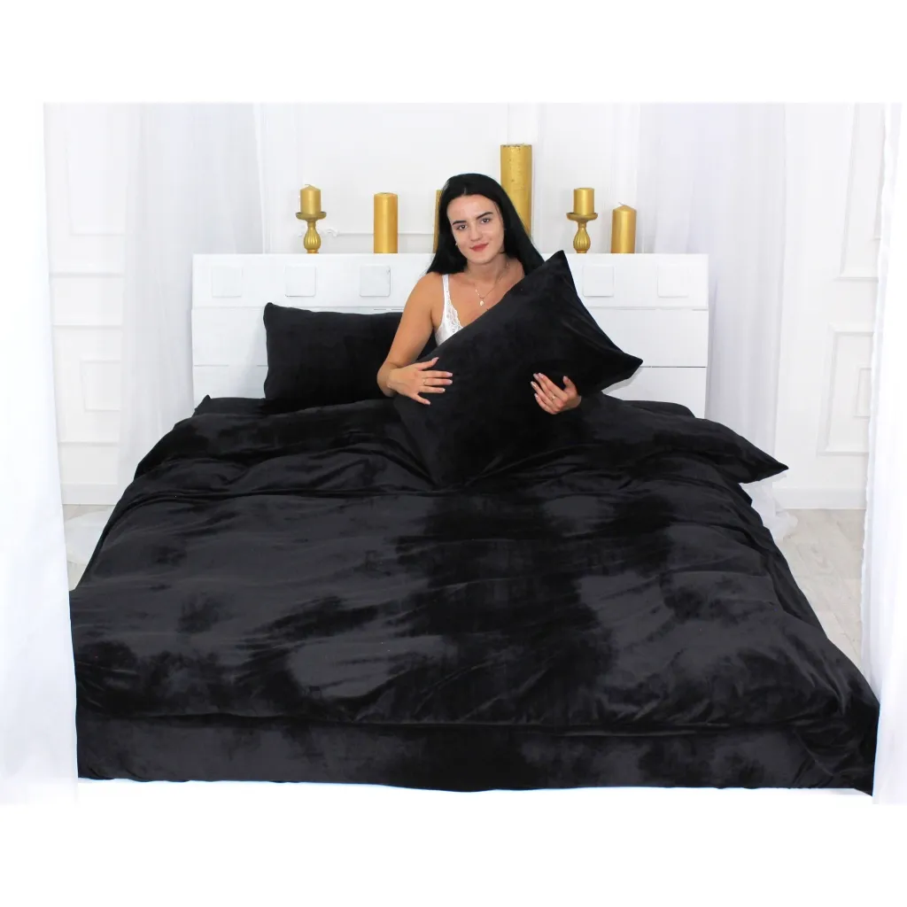 Постельное белье MirSon Велюр Winter Frost 28-0007 Black Velvet King Size (2200004000381)