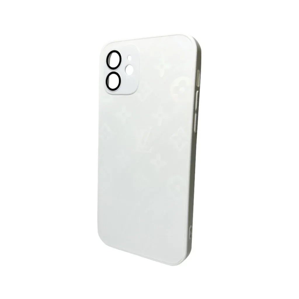 Чохол-накладка AG Glass Gradient LV Frame for Apple iPhone 12 Pearly White