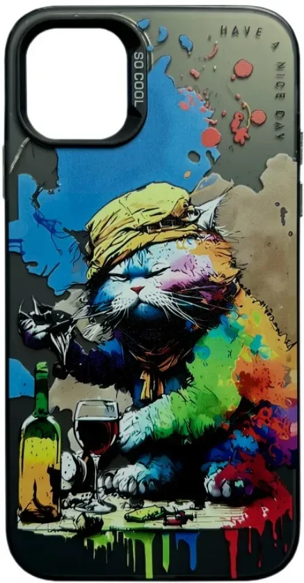 Панель So Cool Print for Apple iPhone 12/12 Pro 22,Drunk cat