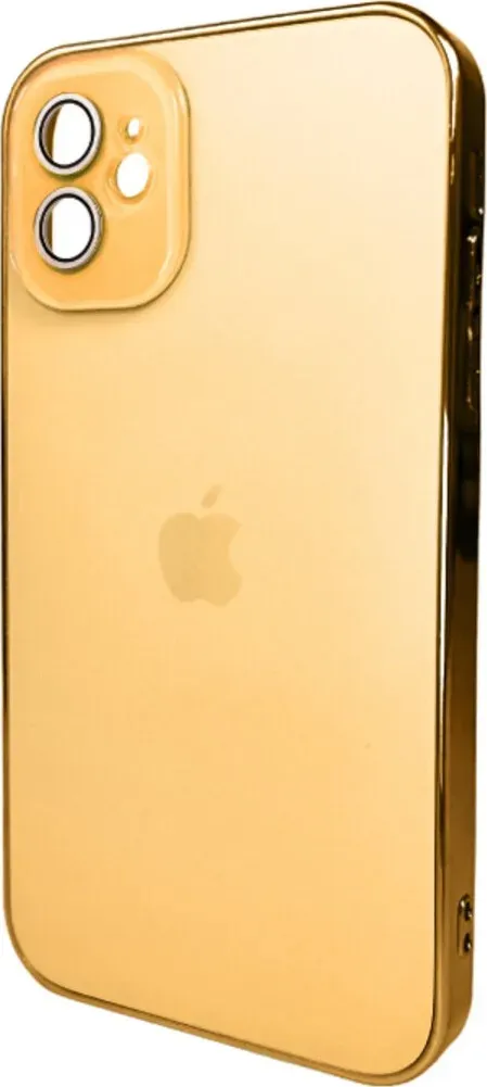 Чехол-накладка AG Glass Sapphire Frame MagSafe Logo for Apple iPhone 12 Gold