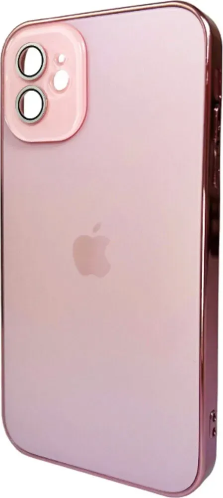 Чохол-накладка AG Glass Sapphire Frame MagSafe Logo for Apple iPhone 12 Pink