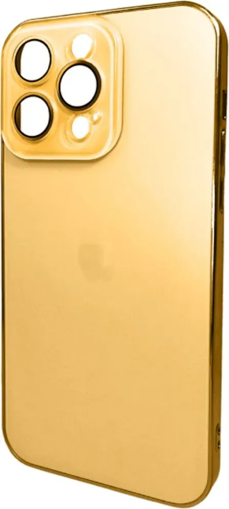 Чохол-накладка AG Glass Sapphire Frame MagSafe Logo for Apple iPhone 15 Pro Gold