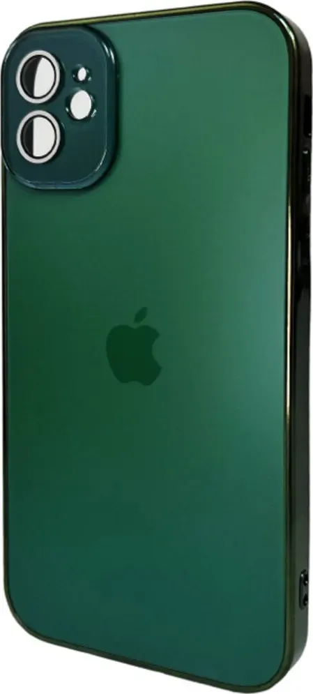 Чохол-накладка AG Glass Sapphire Frame MagSafe Logo for Apple iPhone 12 Cangling Green