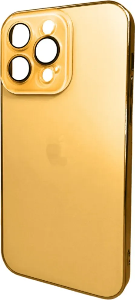 Чехол-накладка AG Glass Sapphire Frame MagSafe Logo for Apple iPhone 14 Pro Max Gold