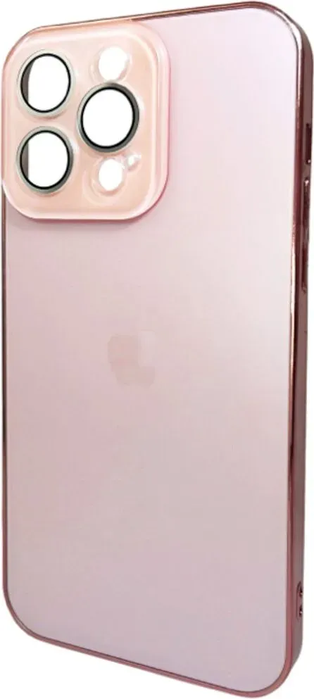 Чохол-накладка AG Glass Sapphire Frame MagSafe Logo for Apple iPhone 15 Pro Pink