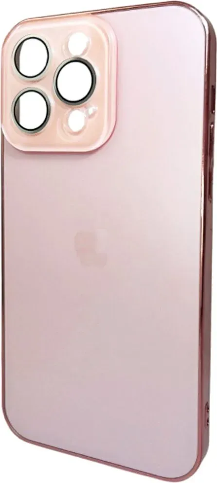 Чехол-накладка AG Glass Sapphire Frame MagSafe Logo for Apple iPhone 15 Pro Max Pink