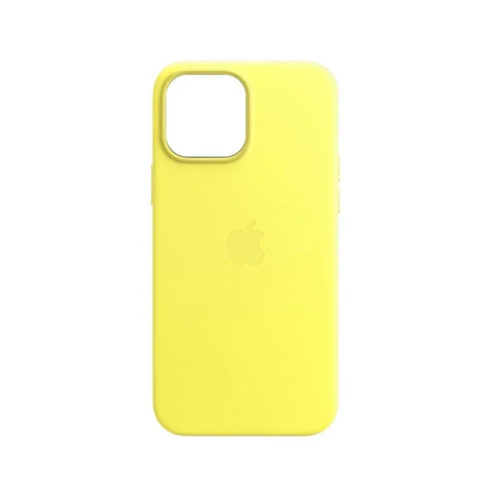 Чехол-накладка Leather AAA Full Magsafe IC for iPhone 14 Pro Canary Yellow