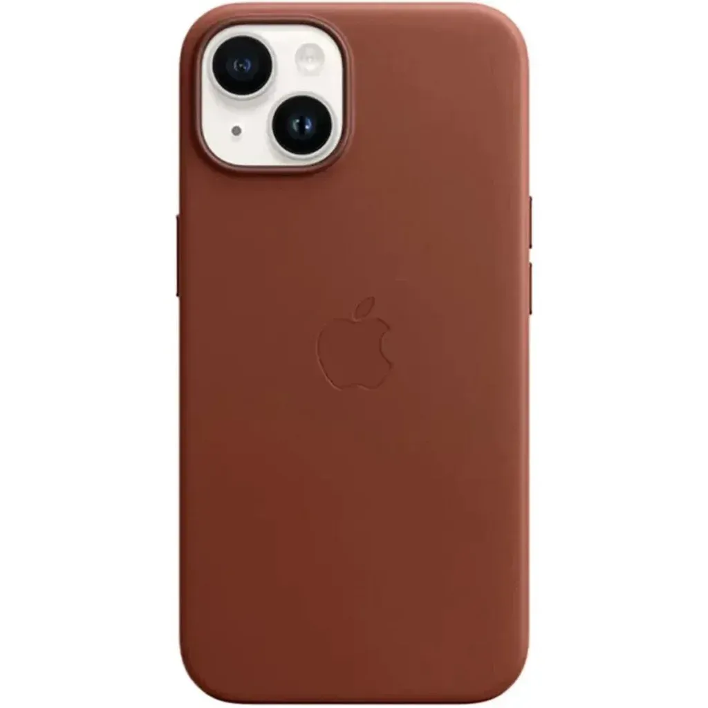 Чохол-накладка Leather AAA Full Magsafe IC for iPhone 14 Saddle Brown