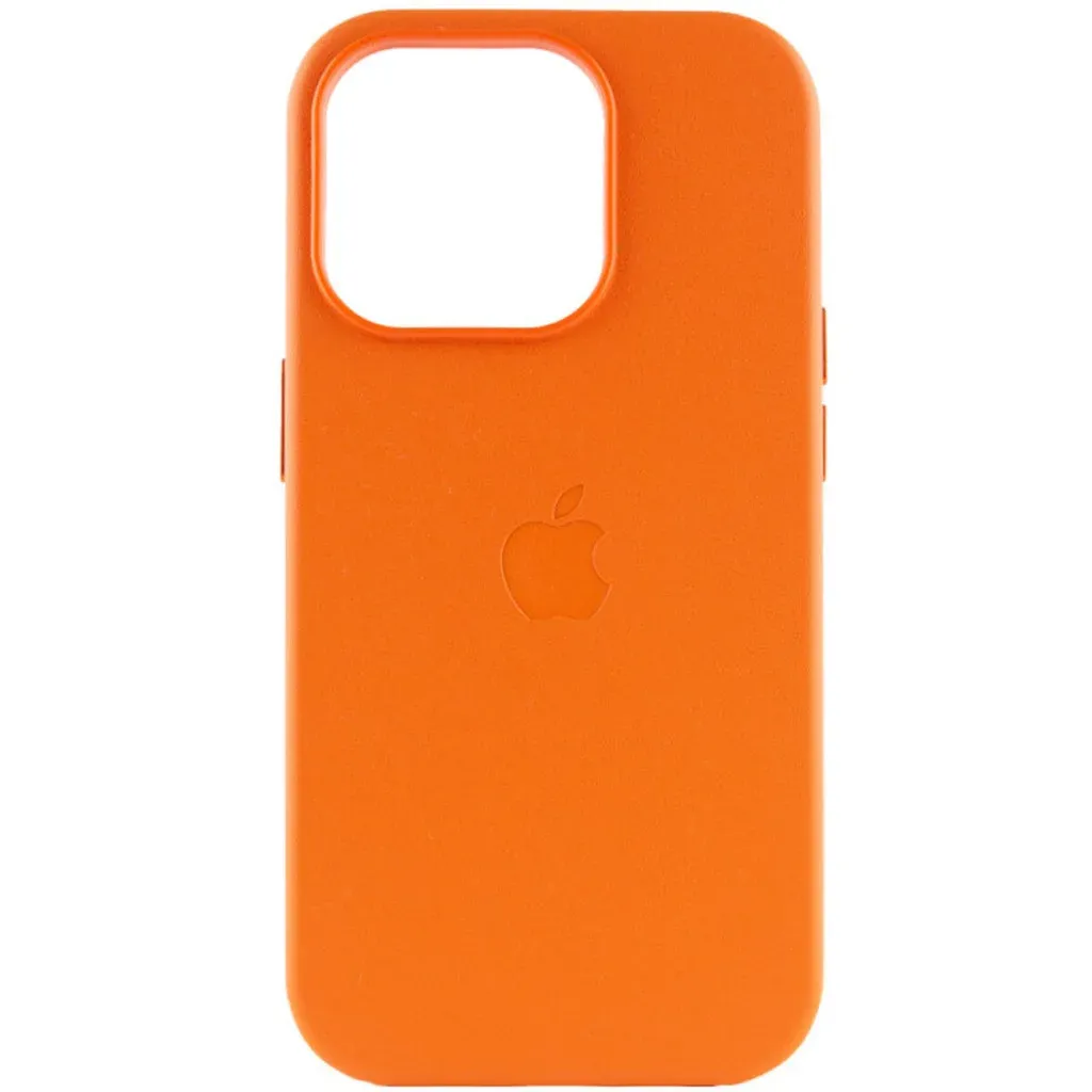 Чехол-накладка Leather AAA Full Magsafe IC for iPhone 14 Pro Orange