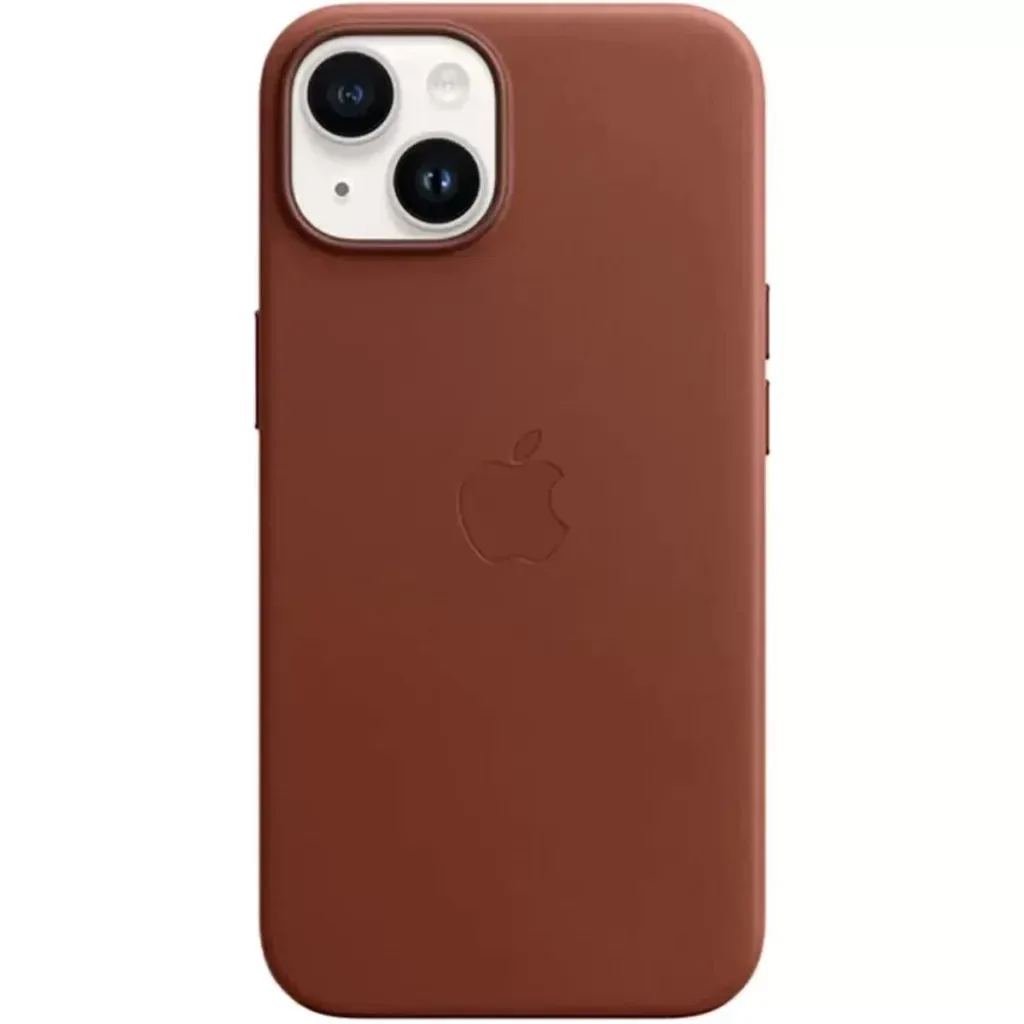 Чехол-накладка Leather AAA Full Magsafe IC for iPhone 15 Saddle Brown