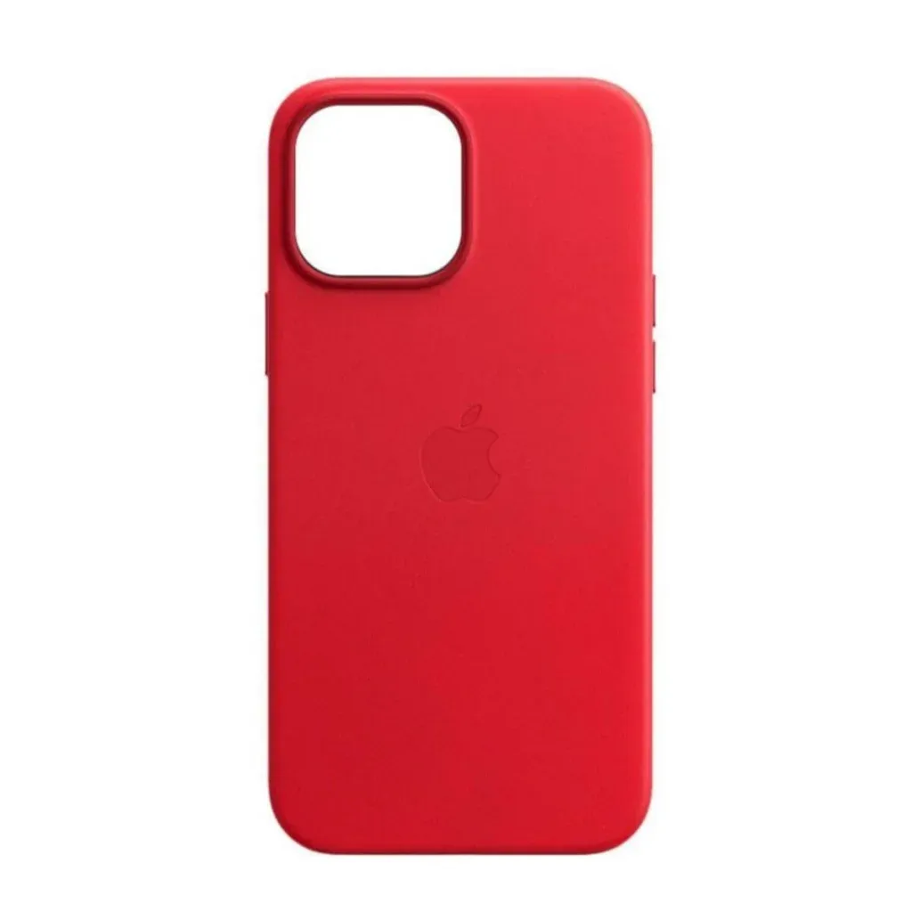 Чехол-накладка Leather AAA Full Magsafe IC for iPhone 15 Pro Max Crimson