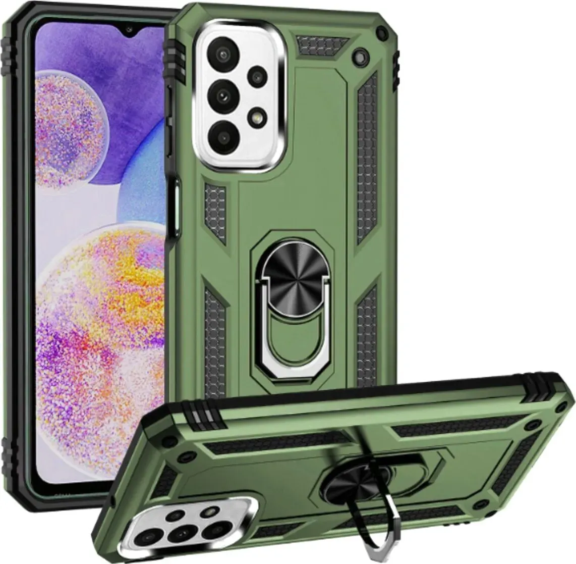 Чехол-накладка Cosmic Robot Ring for Samsung Galaxy A23 4G Army Green