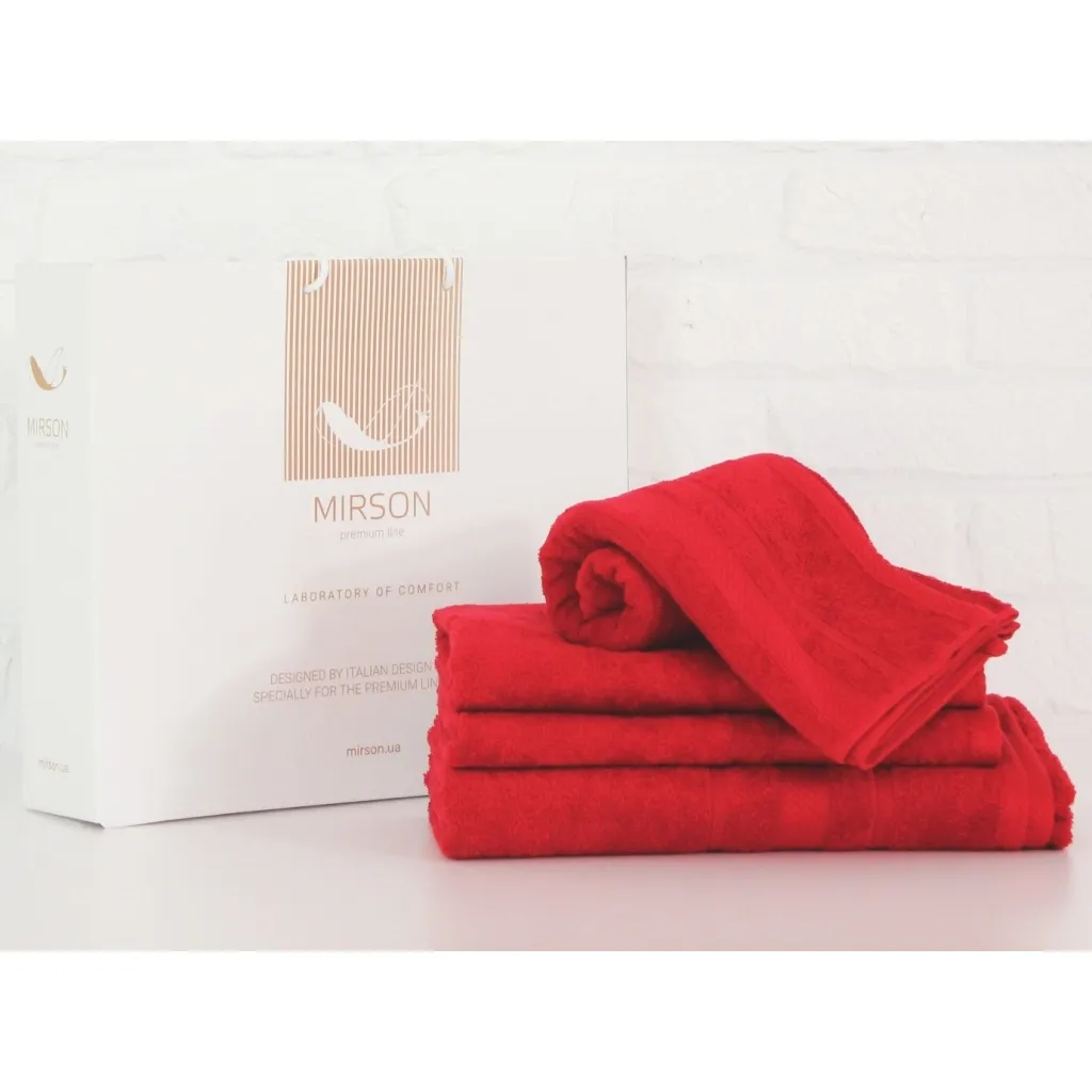 Полотенце MirSon набор банный №5070 Elite SoftNess Bordo 40х70, 50х90, 70х140 (2200003975628)