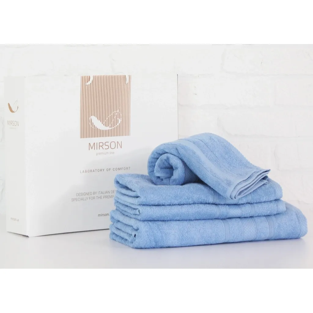 Полотенце MirSon набор банных №5072 Elite SoftNess Cornflower 40х70, 50х90, 7 (2200003975642)