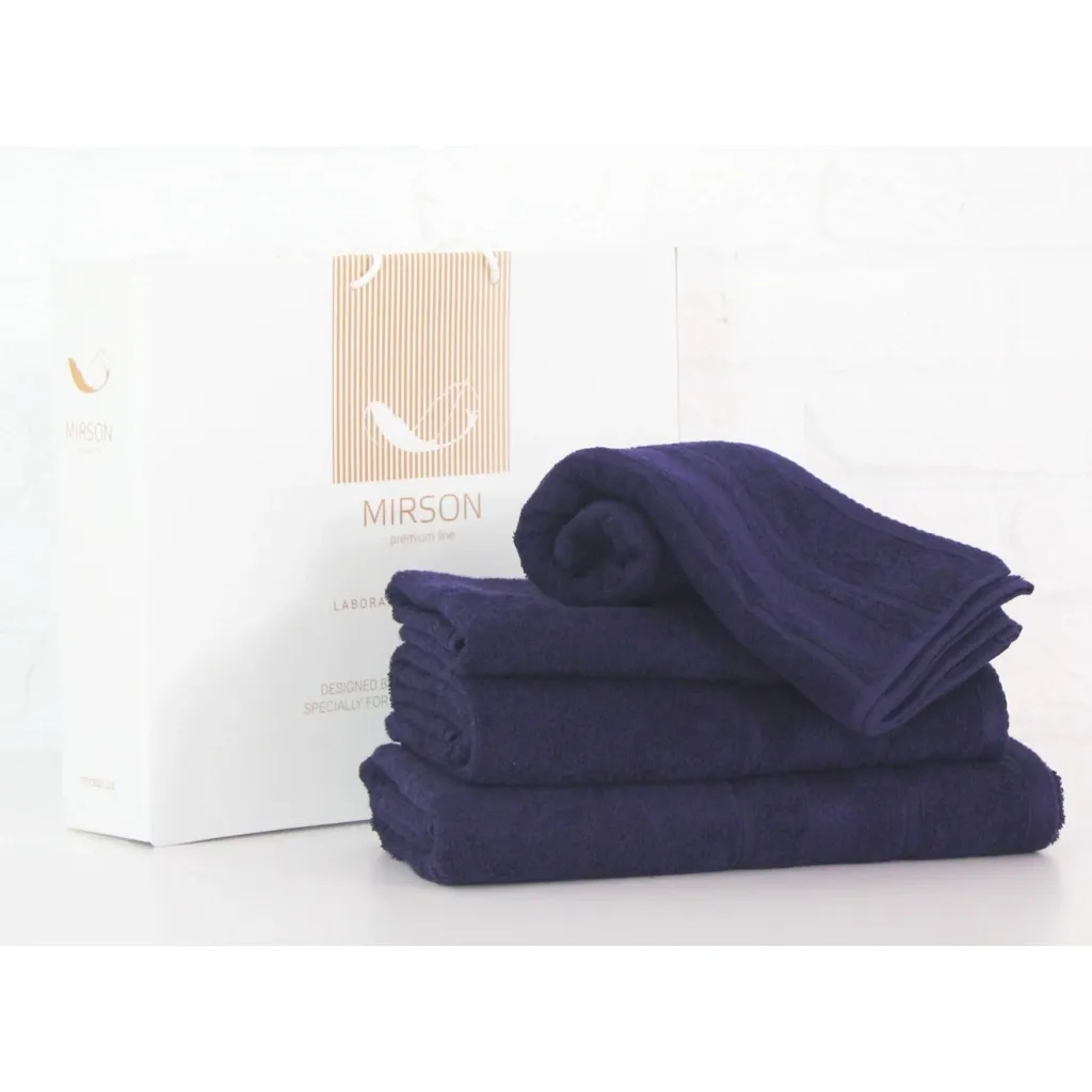 Полотенце MirSon набор банных №5073 Elite SoftNess Darkblue 40х70, 50х90, 70х (2200003975659)