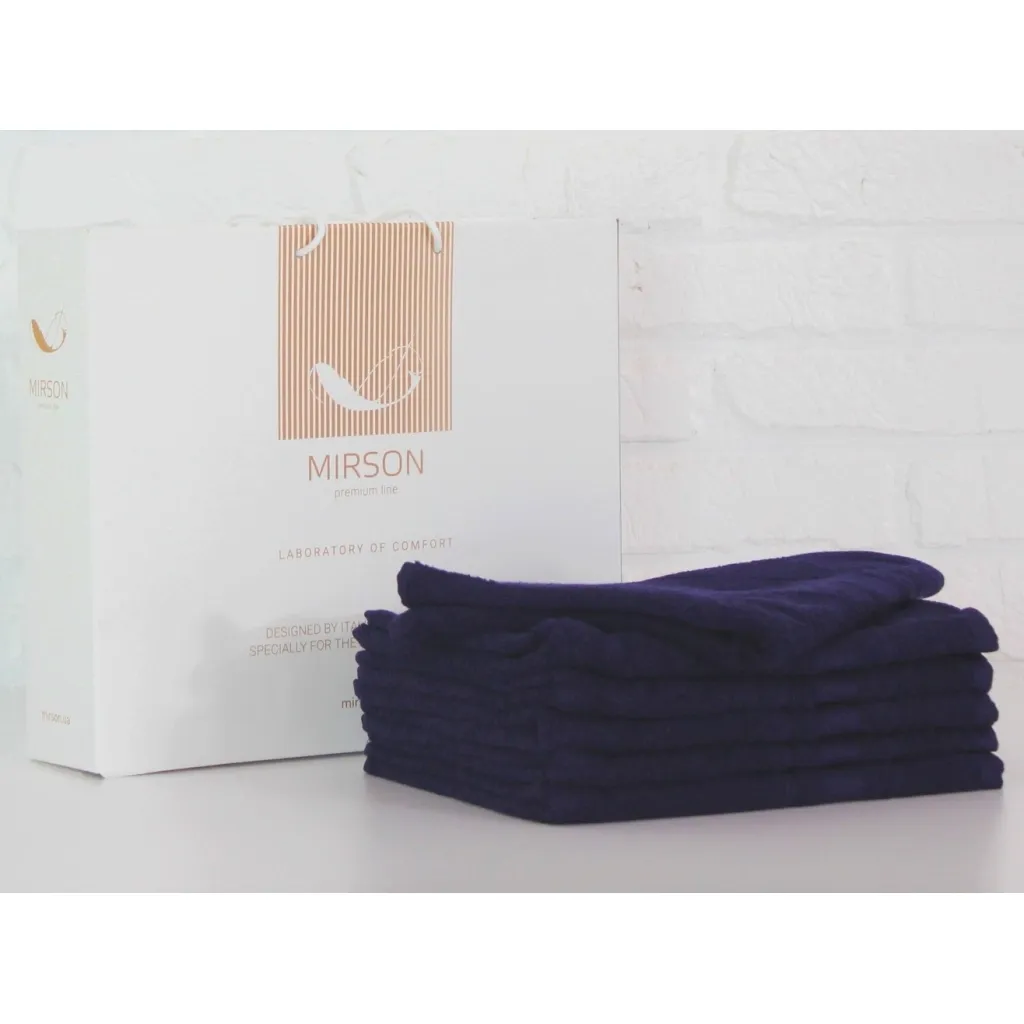 Полотенце MirSon набор банных №5073 Elite SoftNess Darkblue 50х90 6 шт (2200003523973)