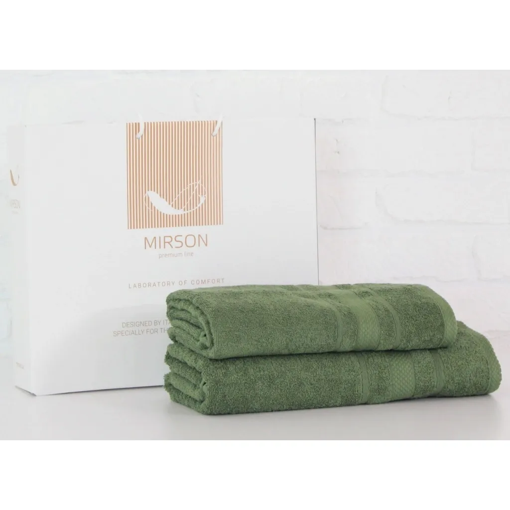 Полотенце MirSon набор банных №5079 Elite SoftNess Military 50х90, 70х140 (2200003183177)