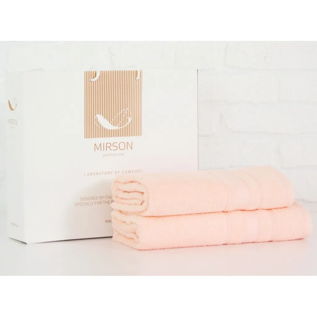 Рушник MirSon набір банних 5080 Elite SoftNess Peach 50х90, 70х140 (2200003960846)