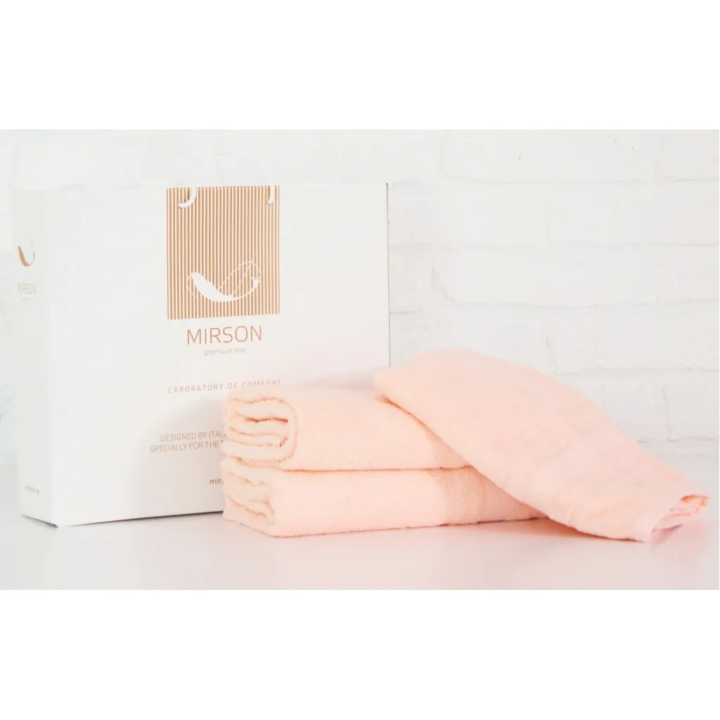 Рушник MirSon набір банних 5080 Elite SoftNess Peach 50х90, 70х140, 100х15 (2200003961003)