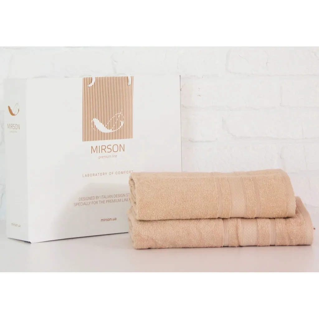 Полотенце MirSon набор банных №5084 Elite SoftNess Beige 50х90, 70х140 (2200003960884)