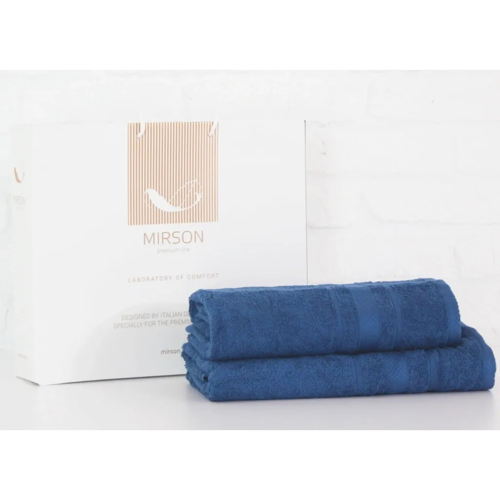 Полотенце MirSon набор банных №5085 Elite SoftNess Blueberry 50х90, 70х140 (2200003960891)