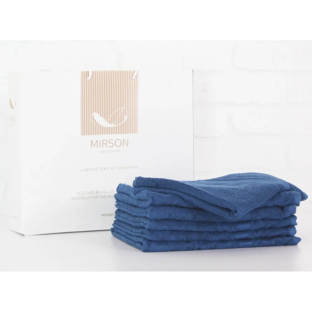 Рушник MirSon набір банних №5085 Elite SoftNess Blueberry 70х140 6 шт (2200003524253)