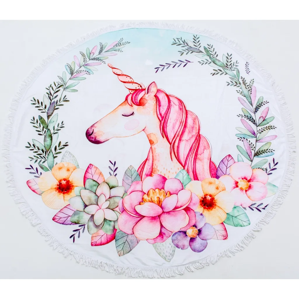 Полотенце MirSon пляжное №5063 Summer Time Unicorn girl 150x150 см (2200003180893)