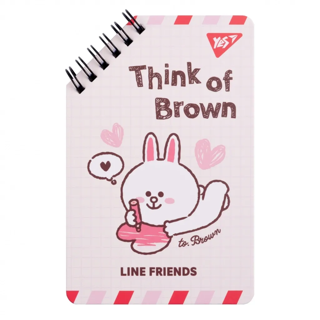 Блокнот Yes Line Friends Think of Brown 95 х 145 60 аркушів (151755)