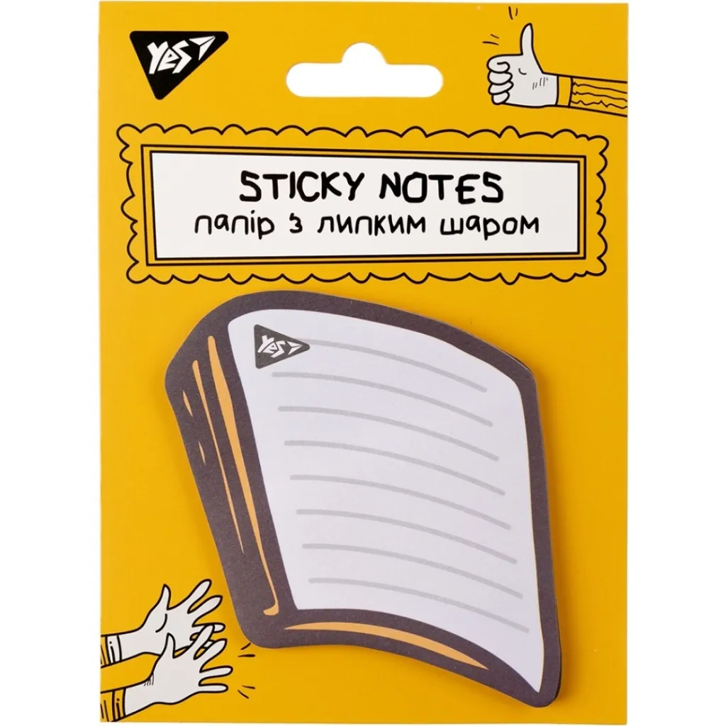 Папір для нотаток Yes з липким шаром фігурний Не ускладнюй! 40 аркушів (170359)