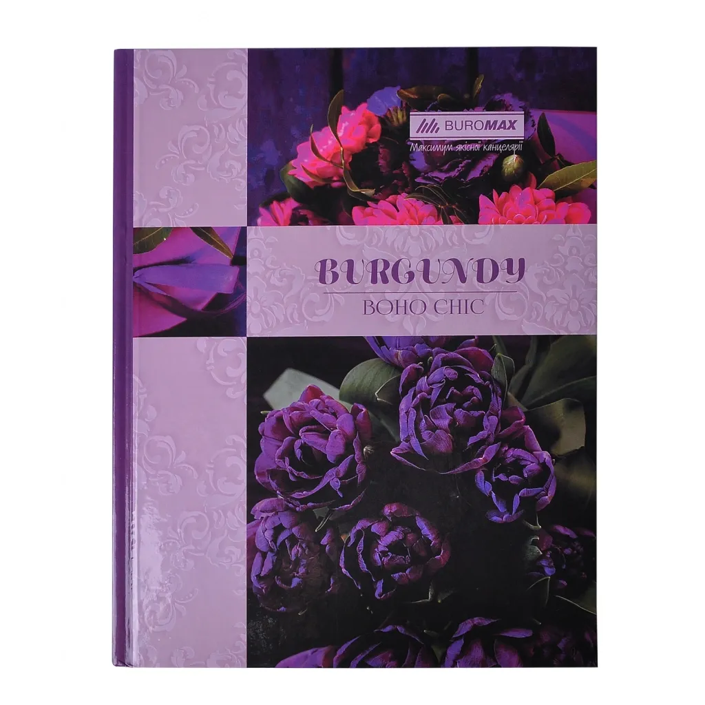 Канцелярская книга Buromax Boho Chic A4 в клетку 96 листов Фиолетовая (BM.2400-207)