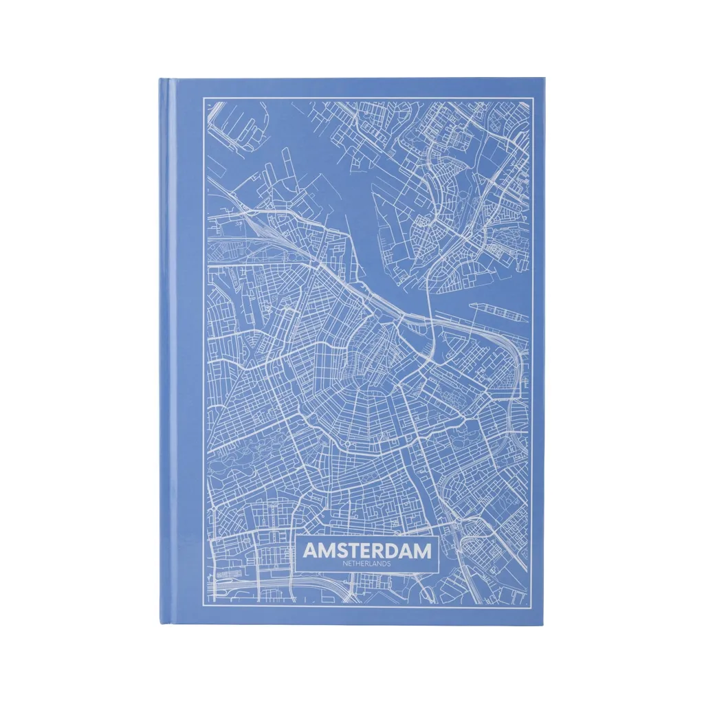 Записная книжка Axent Maps Amsterdam А4 в твердой обложке 96 листов в клетку Голубь (8422-507-A)