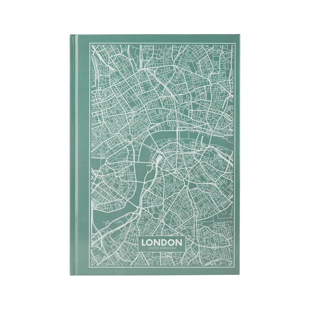 Записная книжка Axent Maps London А4 в твердой обложке 96 листов в клетку Бирюзова (8422-516-A)