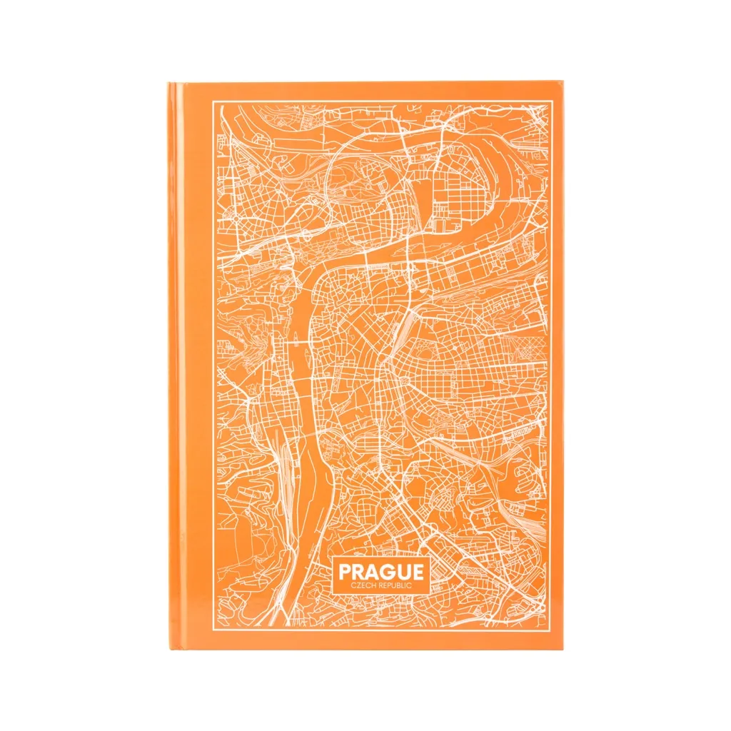 Записная книжка Axent Maps Prague А4 в твердой обложке 96 листов в клетку Персиков (8422-542-A)